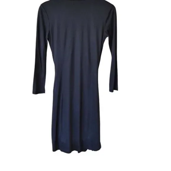 BOSS Hugo Boss Exandria V-neck Faux Wrap Midi Dress Navy long sleeve $348 - Picture 9 of 10
